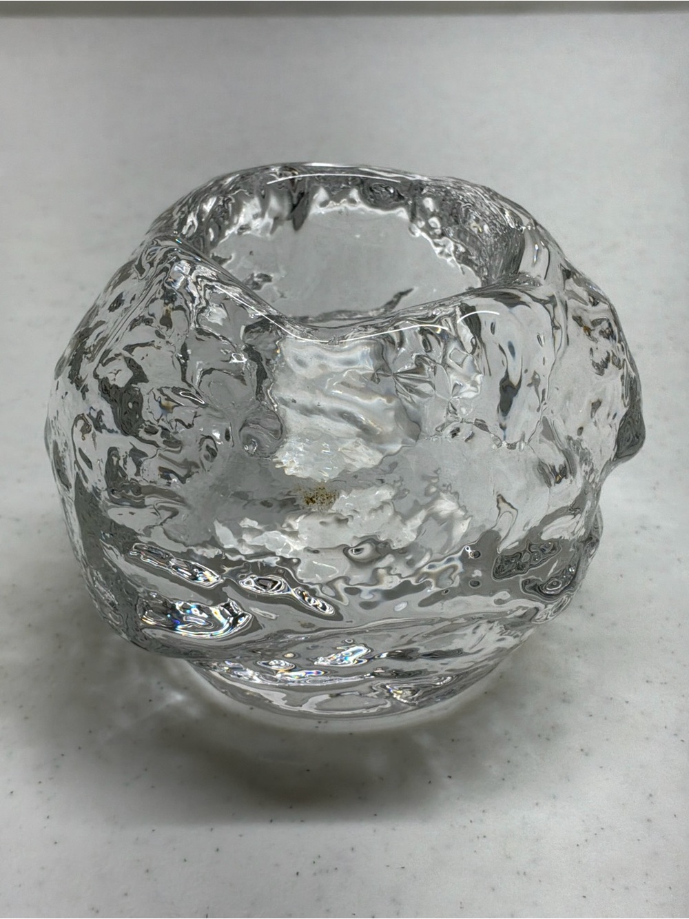 Vintage Kosta Boda Snowball Crystal Votive Candle Holder